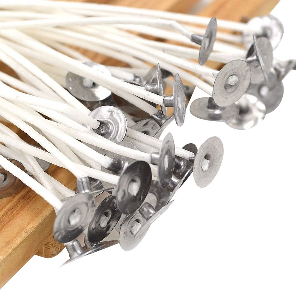 Up to 50% off! Dvkptbk 100x Candle Wicks Cotton Core Pre Waxed with Sustainers Candle Making